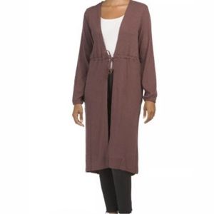 *BLACK* NWT, Chaser Relaxed Fit Love Rib Tie Front Hi-lo Sweater Duster Cardigan